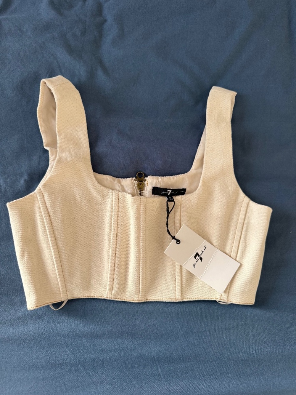 NWT Cream Denim Bralette
